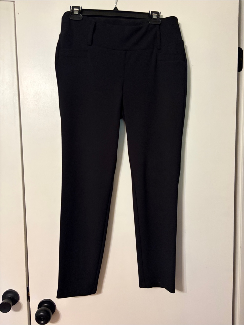 Soho Black Straight-Leg Ponte Pants